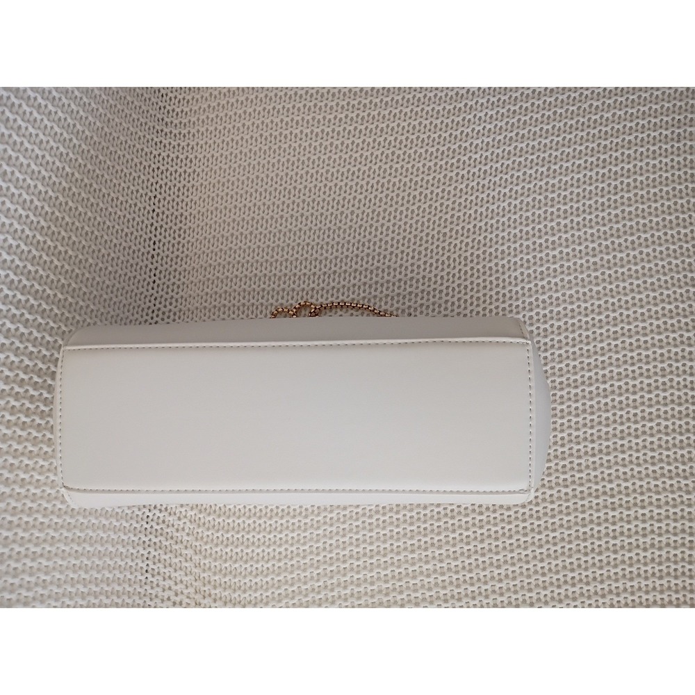 NWT The Drop White Structured Crossbody Clutch Bag Gold Chain Metal Bar Detail - Picture 6 of 6
